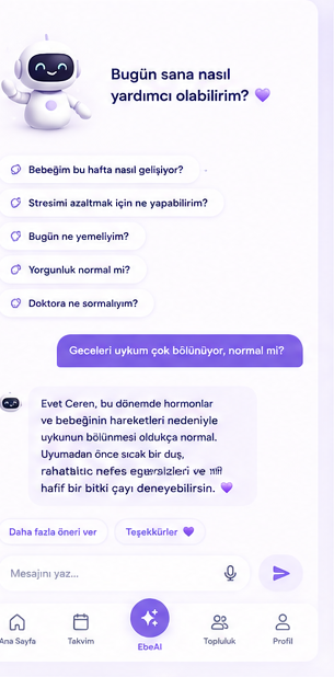 EbeAI asistan ekranı